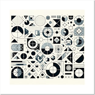Mod Mosaic Black White Geometric Posters and Art